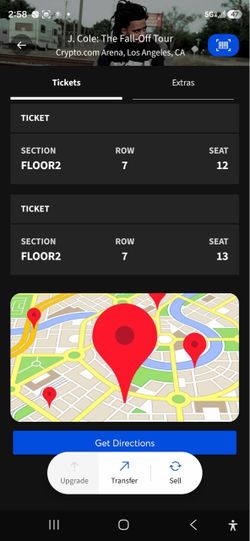 2 J cole September 7 Crypto Tickets Floor 2 Row 7 Dreamville VIP Lounge Package