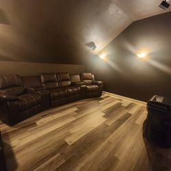 Media Room Leather Sofa