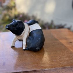 Handmade Pottery Pig Figurine 