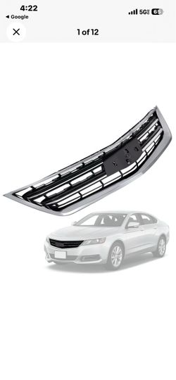 For Chevrolet Impala 3.6L 2014-2020 Front Upper Grille Black & Chrome ABS Grill