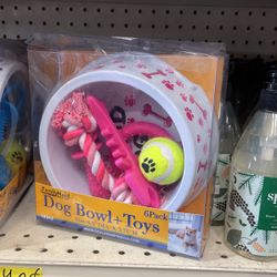 Dog Bowl + 5 Toys