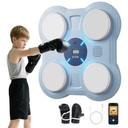 Smart Music Boxing Machine - Punching Wall Target for Home Training, Reaction Strike Pad with LED Lights, Kids & Adults Martial Arts Practice Equipmen