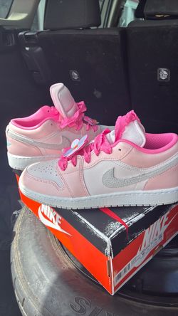 Air Jordan 1 Low Pink Sneakers with Box