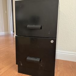 Black 2-drawer file cabinet