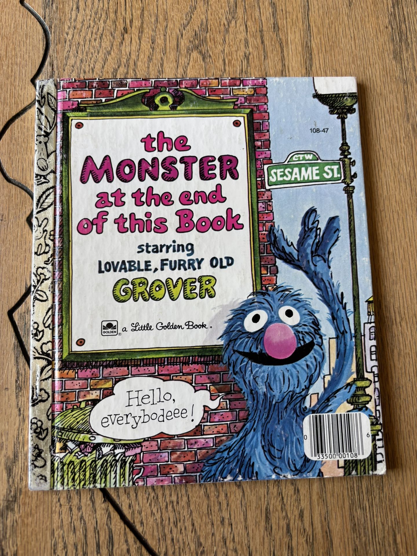 Vintage The Monster At The End If This Book- Grover Little Golden Book.