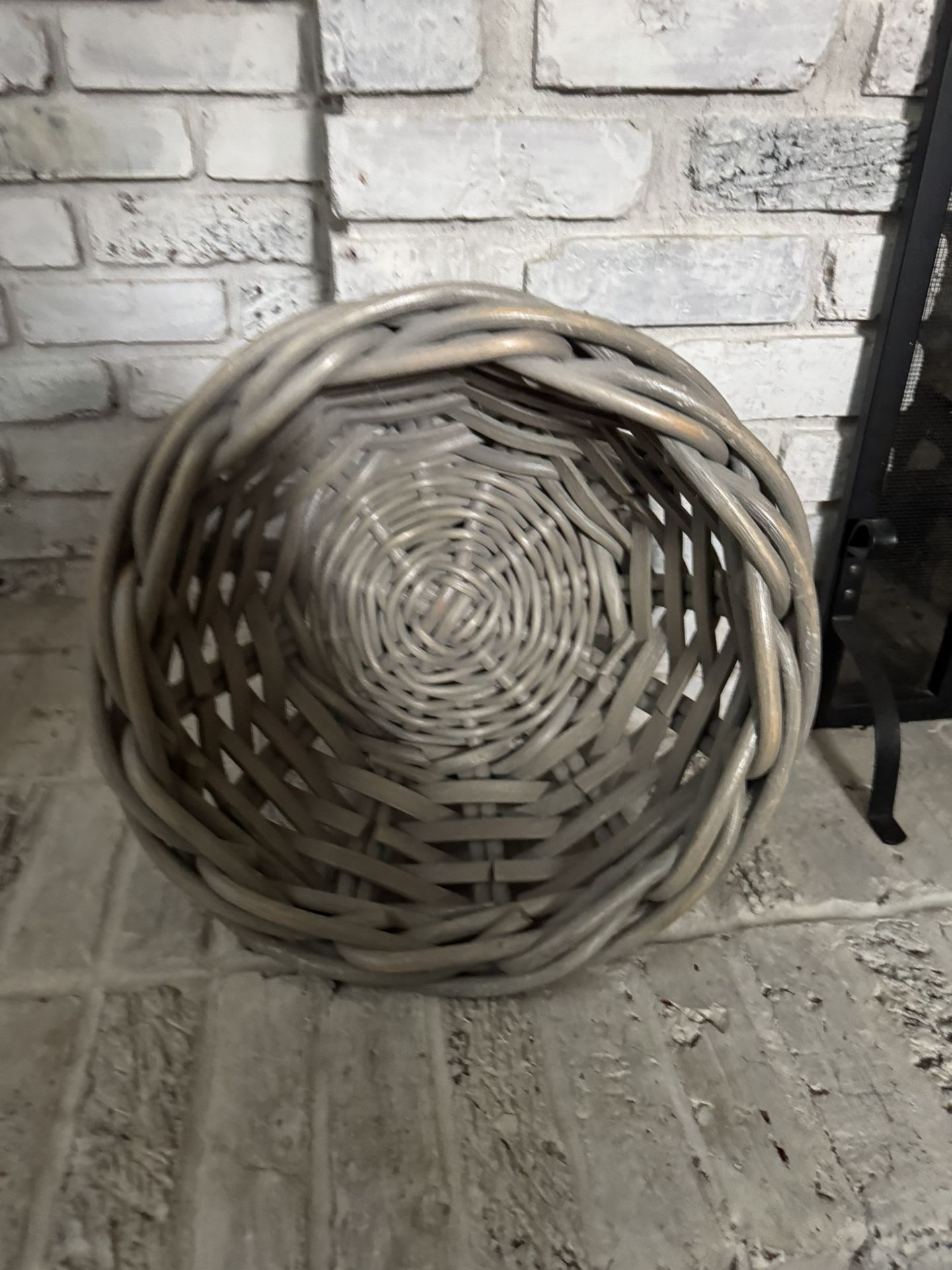 Gray Wicker Basket