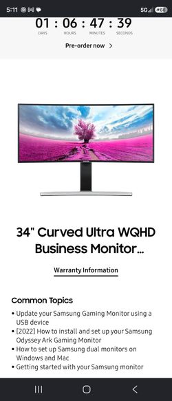 Samsung Gaming Monitor 32 inch needs power cord work great 💪🏾