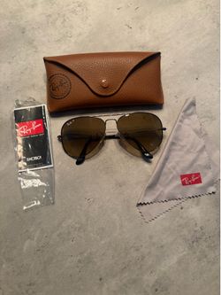 Women’s Ray Ban Brown Aviator Sunglasses