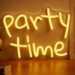 CHI-BUY 1PC Party Time Shape LED Neon Sign USB Powered Wall Neon Signs For Bedroom Home Wedding Party Decorative Neon Sign