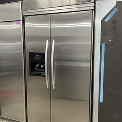 Kitchen Aid 42” Built In Refrigerator In Stainless Steel Used