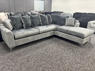 😍 Brand new grey L shape sectional sofa/Couch with Pillows | Pay After Delivery 🚚