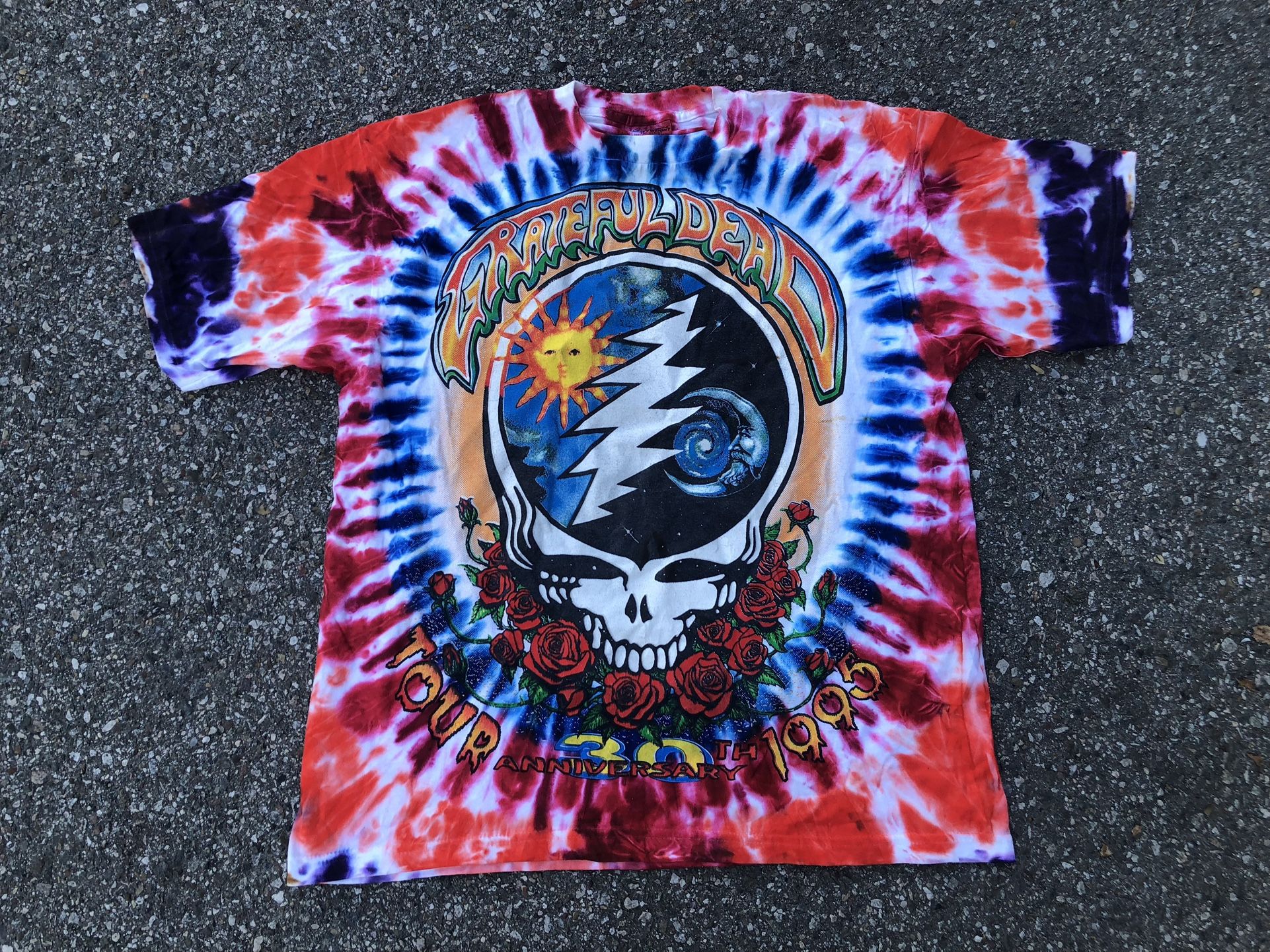 Vintage 1995 Grateful Dead Tour Shirt 30th Anniversary Tie Dye Size XL