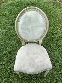 Antique Distressed Wood Louis Pop Chair