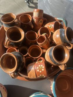 Tazas Mini Para Los Shots! Tequileros De Barro!