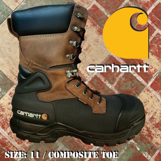 CARHARTT 10" Waterproof Insulated PAC Composite Toe Work Boots Available in Sizes: 11 & 11.5