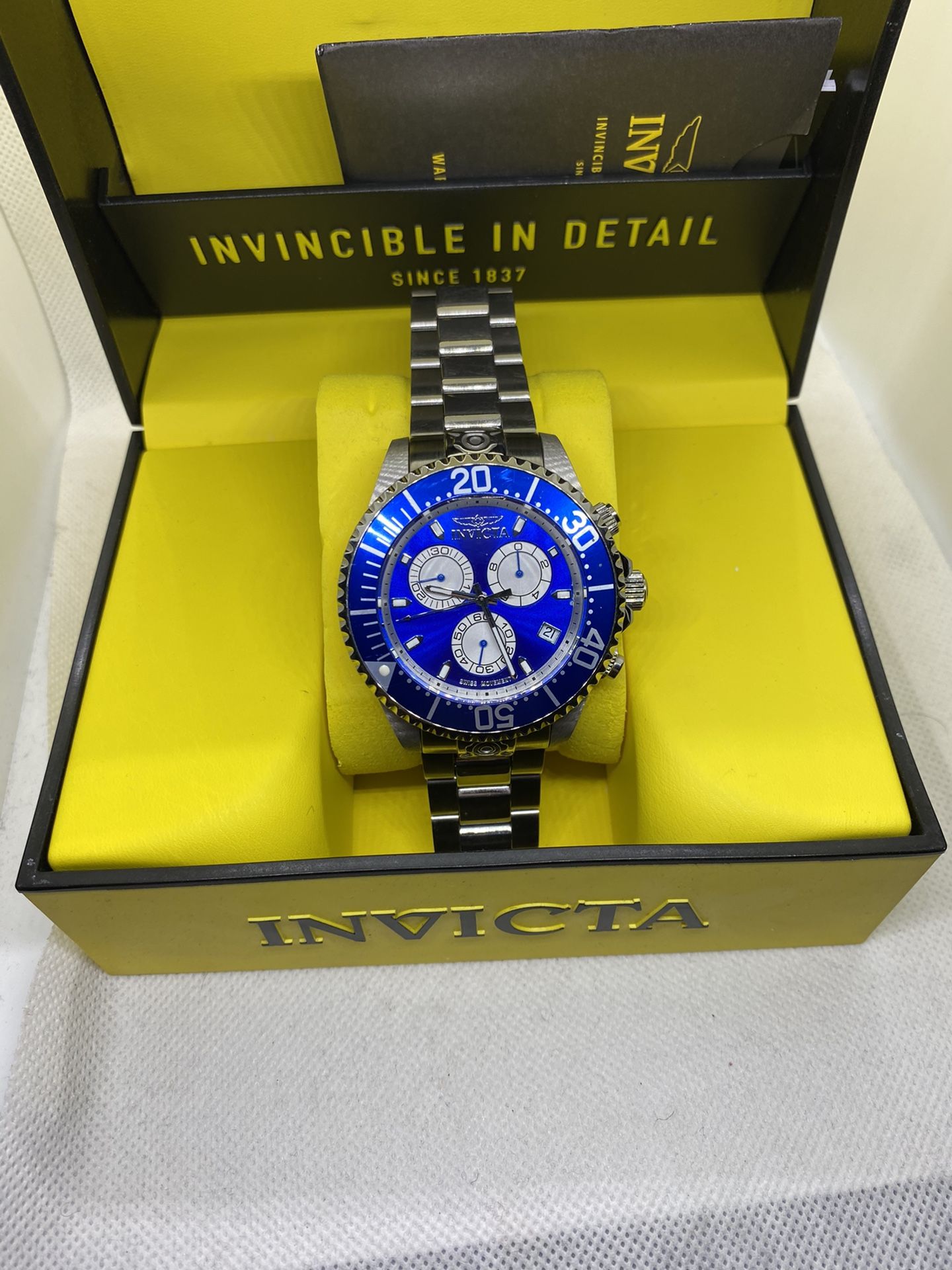 Men’s Invicta Grand Diver Watch Blue Jewelry & Accessories