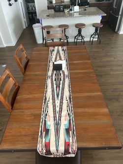 Rustic dining table and chairs and bench