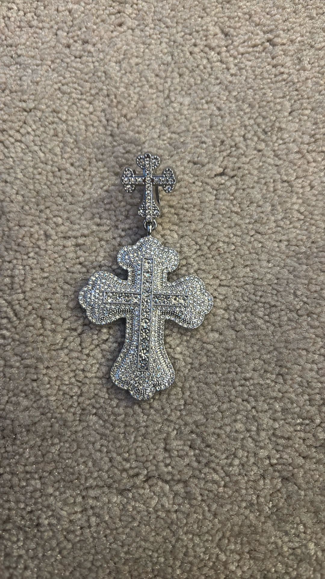 iced out cross pendant