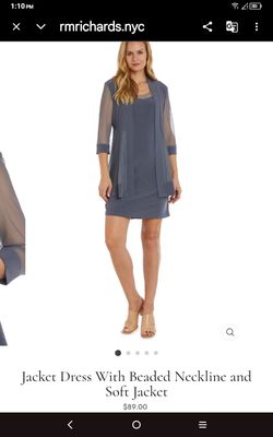 Jacket Dress With Beaded Neckline and Soft Jacket