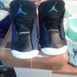 Toddlers Nike Air Jordans 13 Brave Black And Blue
