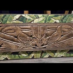 Hand Carved Toucan Tropical Bird Sculpture 