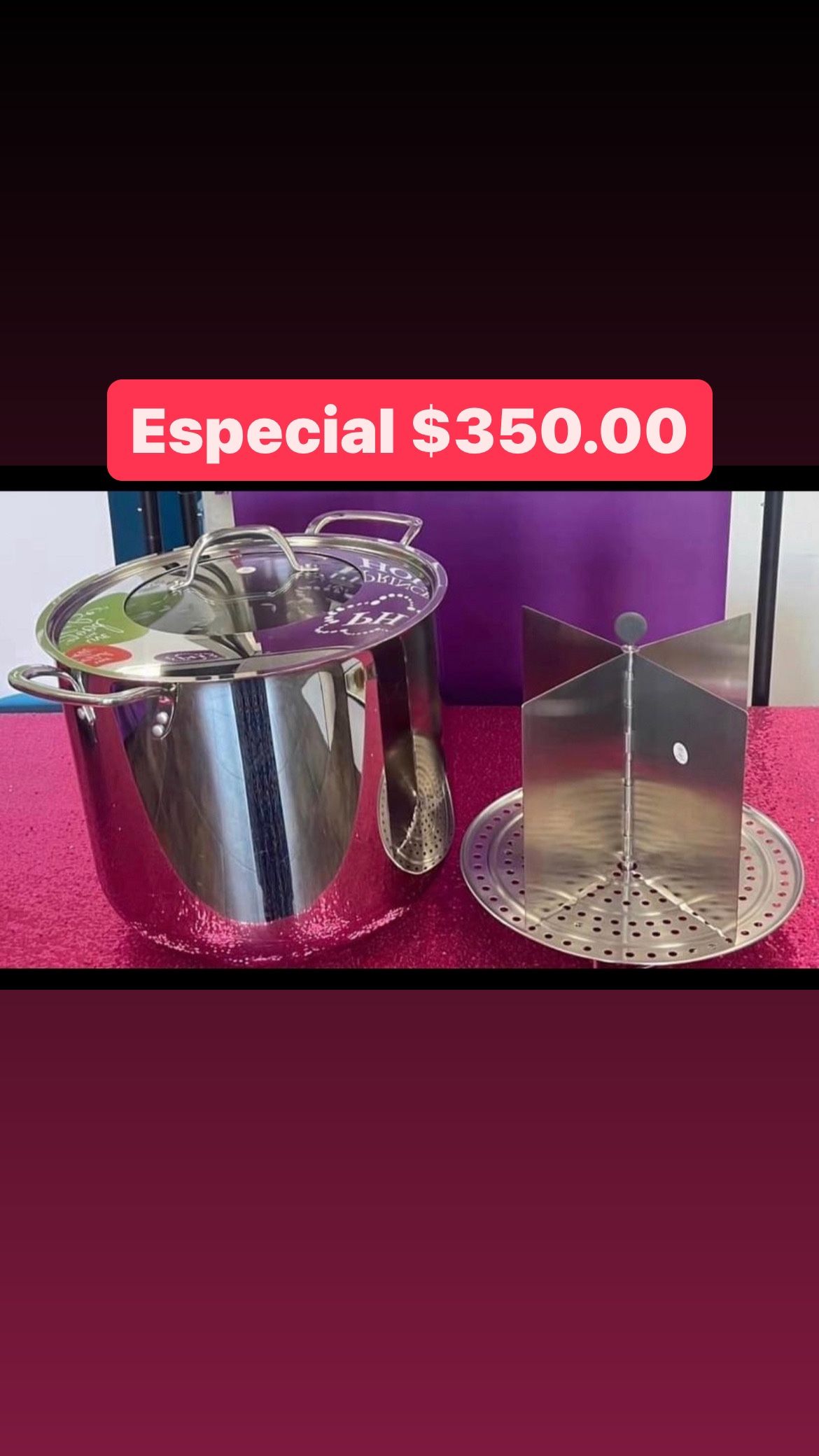 Olla Vaporera Tamalera De 40qt Con Su Nuevo Divisor Capacidad 120 Tamales Para Pozole Birria Menudo Acero Inoxidable 