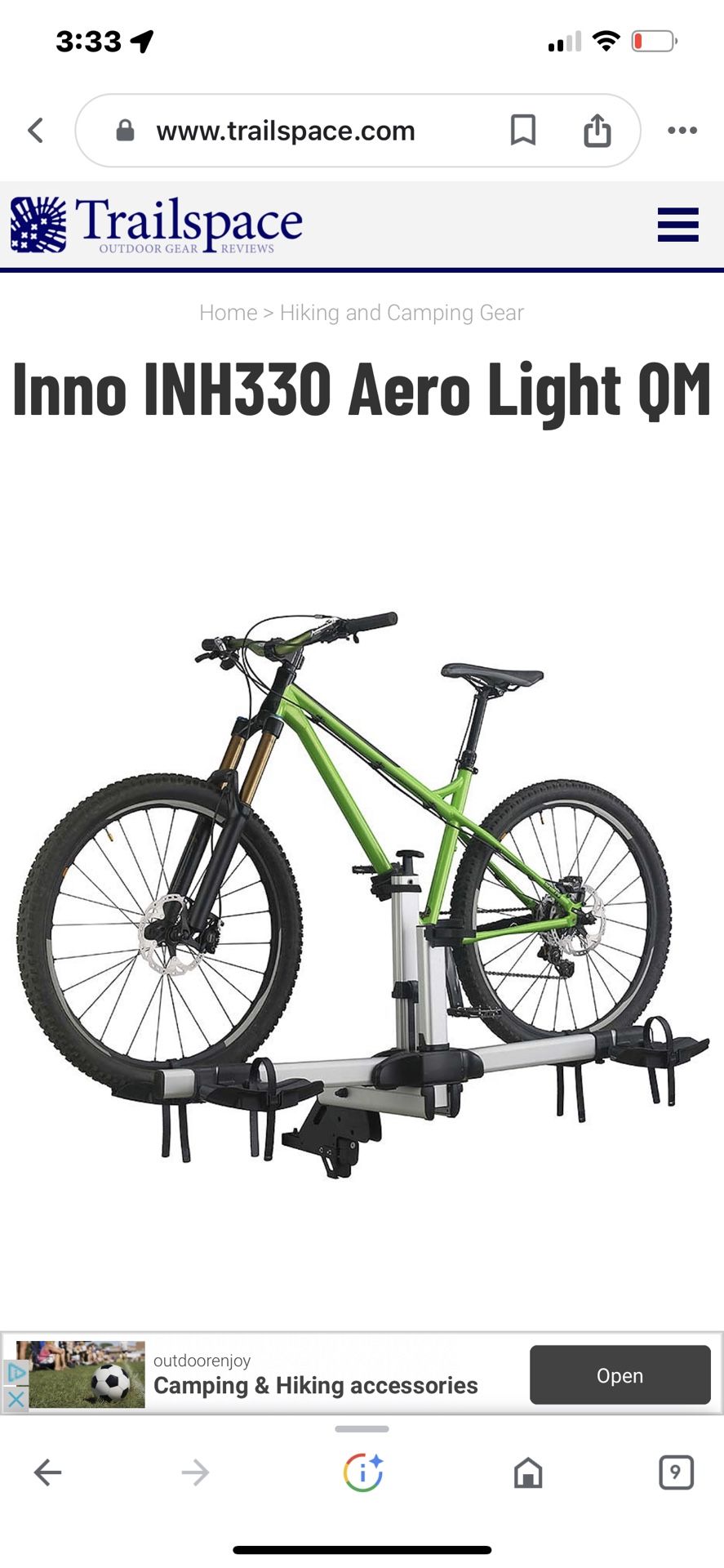 Inno Advanced Car Rack Model INH 330 Aero Light for Sale in Mckees