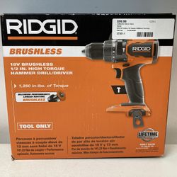 NEW RIDGID R861152B - 18V Cordless 1/2" Hammer Drill/Driver (Tool Only)