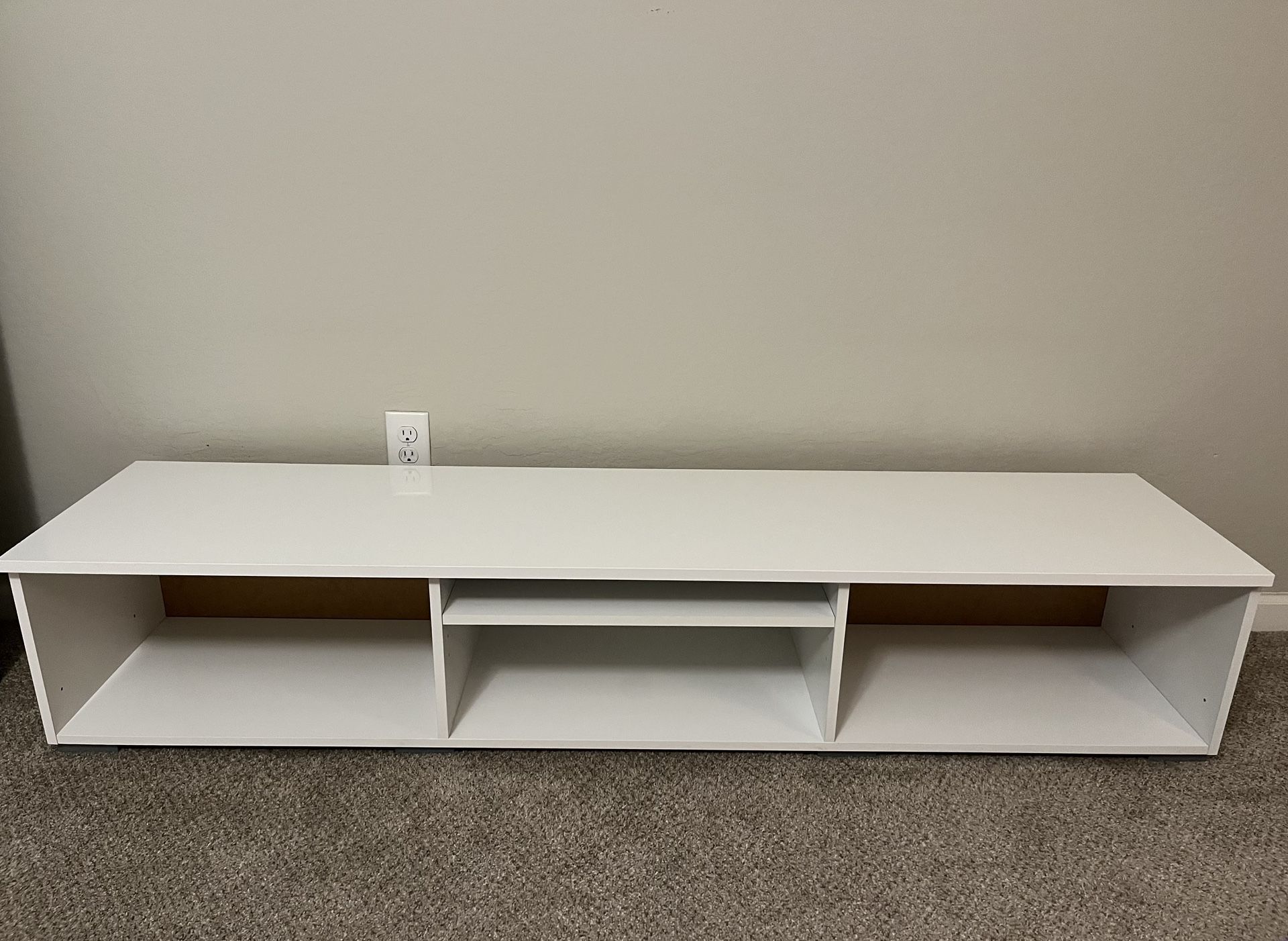 White Low Profile Bookcase