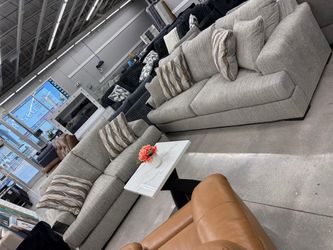 Gray Fabric Sectional Sofa Set 🔥🔥🔥