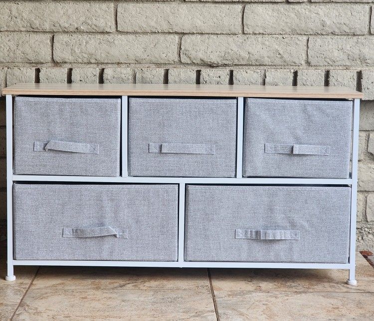 Storage Dresser with 5 Fabric Drawers