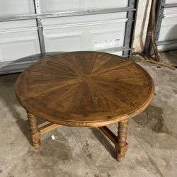 Uttermost Samuelle Round Wood Natural Coffee Table