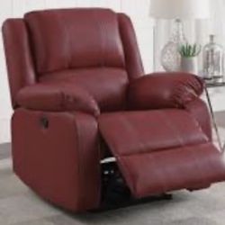 Pair Of Matching Genuine Leather Rocker Recliner Chairs — $200