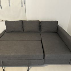 Sleeper sectional,3 seat w/storage, Skiftebo dark gray