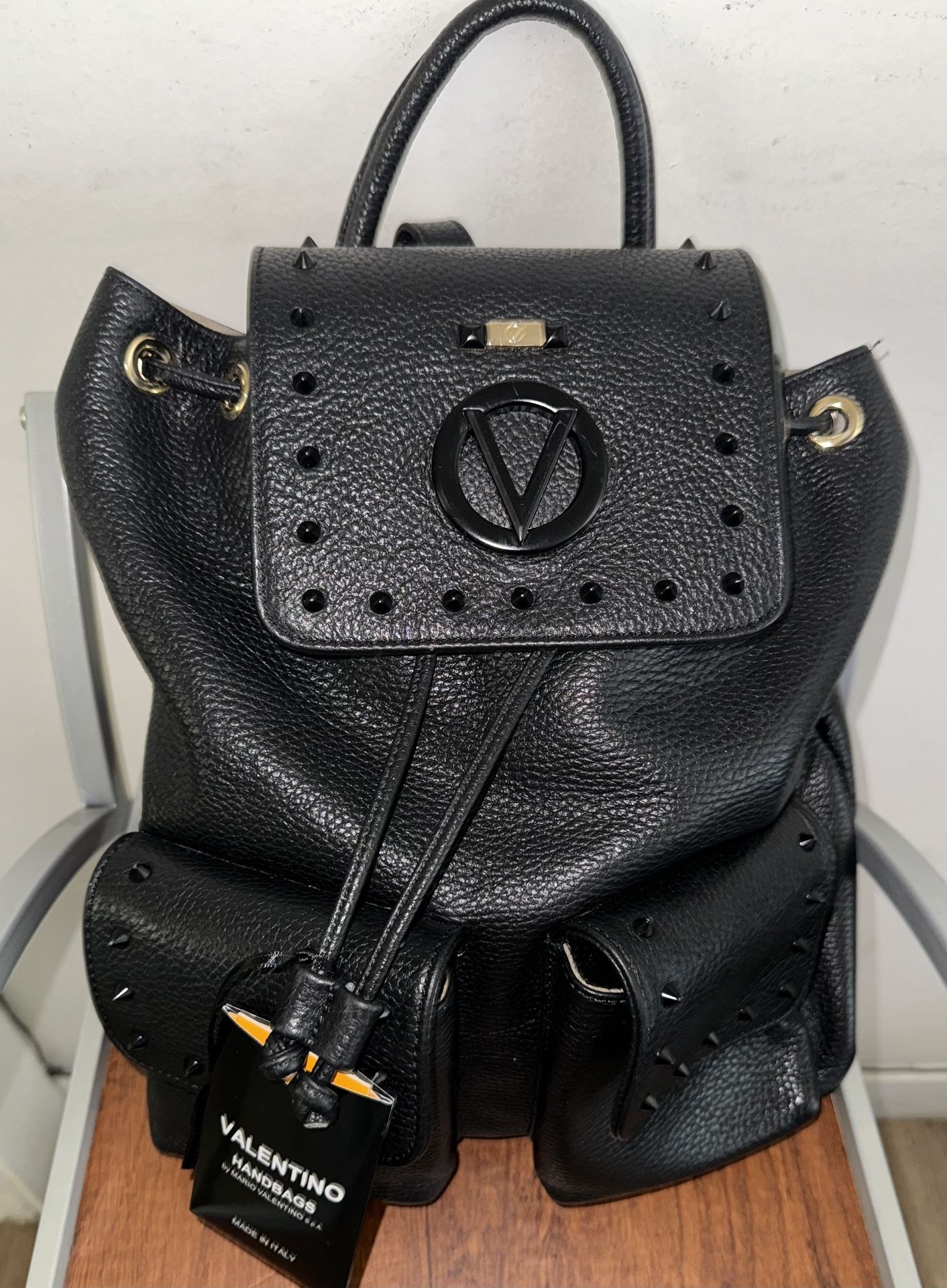 Valentino Abraham Studded Leather Backpack