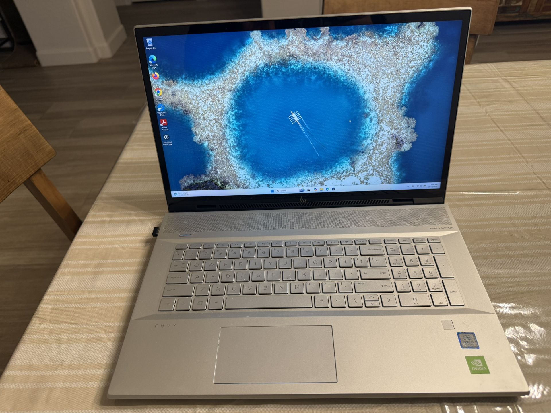 HP Envy Laptop i7 CPU, 16 GB of Ram, 256GB SSD + 1TB HDD, DVD Drive, Windows 11 Home, 17.3” Touch Screen display, Backlight Keyboard