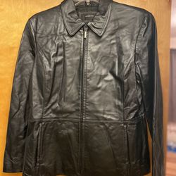 Black 100% Leather Jacket Women’s 