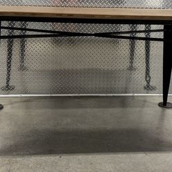 Used Industrial Style Metal & Wood Dining Table
