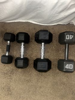 Hex Dumbbell Set 10, 20, 35, 40 lbs