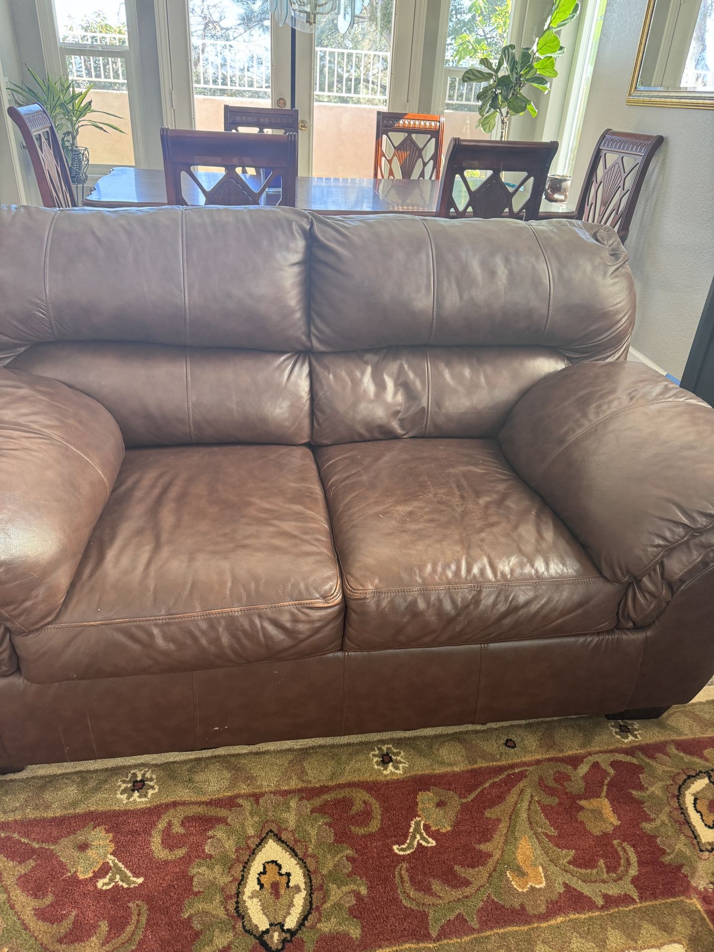 Leather Sofa Set Available For Pick Up 