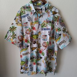 Size 3XL San Diego Padres Reyn Spooner Scenic Logo Button-Up Cotton Shirt White