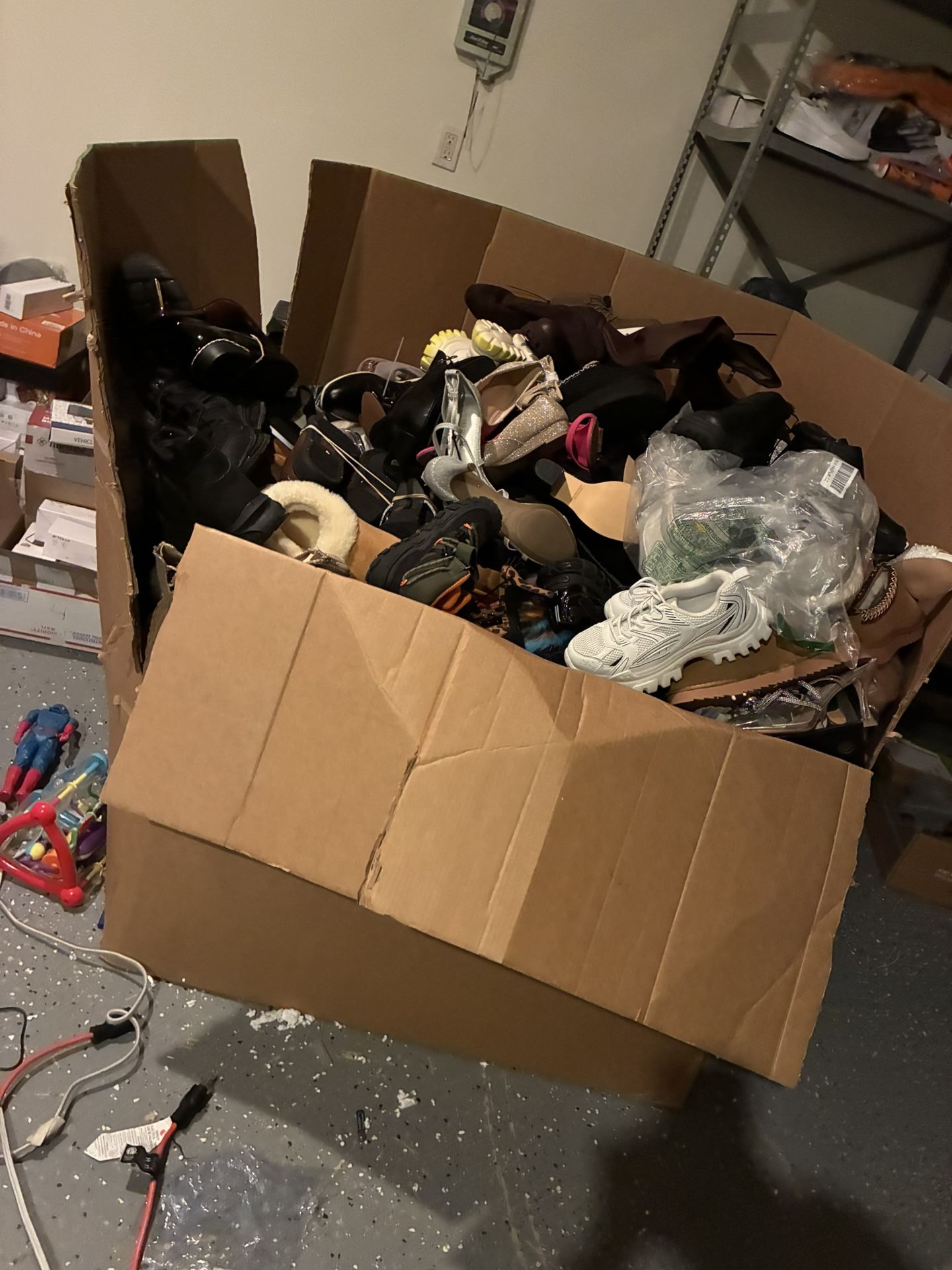 pallet of shoes