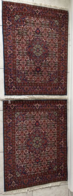 RARE MATCHING PAIR: Persian Bidjar "Iron Rugs" - 100% Wool