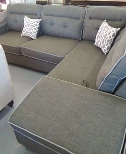 3 pc sectional sofa with storage chaise and ottoman