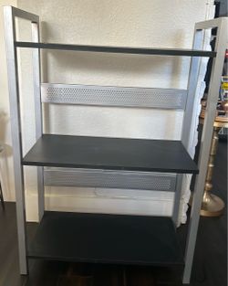 3-Tier Metal and Wood Shelf Unit
