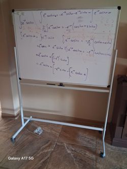 Double-Sided Whiteboard on Rolling Stand