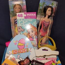 Barbie Easter Basket. Barbie Dolls. Bracelets. Jewelry. Toys. Canasta De Muñecas Para Pascua. 