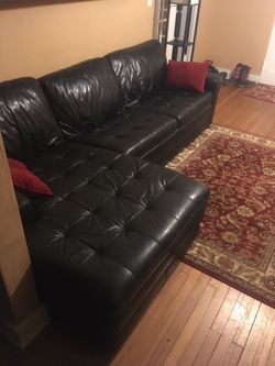 Real leather sectional sofa and chase (havertys)