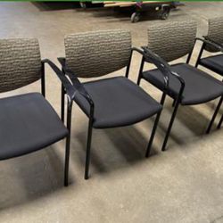 Lots Of Office Guest Chairs Or Waiting Room Chairs! Metal Base W/ Fabric! $25 Ea!