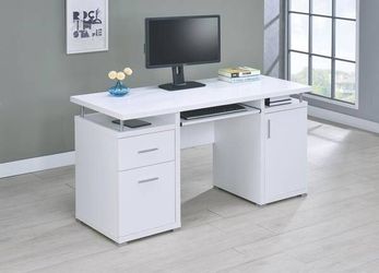 Desk with File Cabinets and White Finish ONLY $299- SALE!